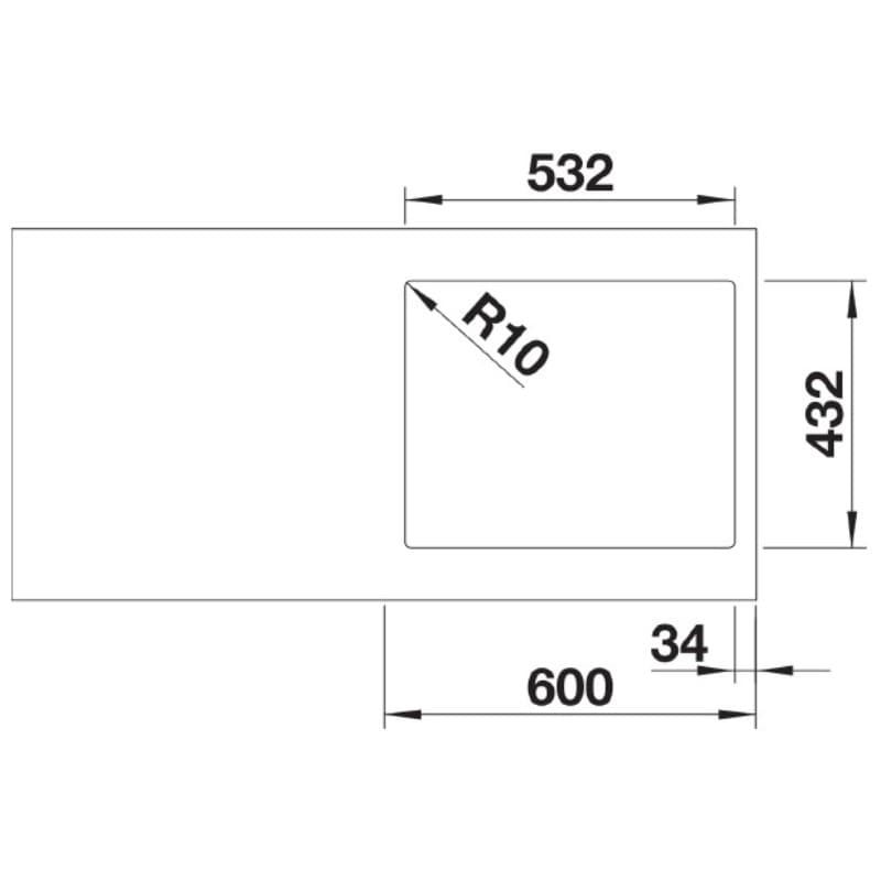 Νεροχύτης κουζίνας γρανιτένιος Blanco Subline 500-IF SteelFrame 524110 White 54,3×44,3 (Flush επίπεδο χείλος IF) - 3