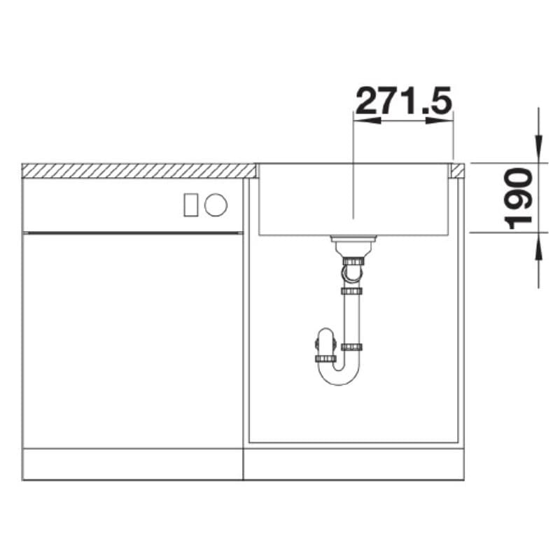 Νεροχύτης κουζίνας γρανιτένιος Blanco Subline 500-IF SteelFrame 524110 White 54,3×44,3 (Flush επίπεδο χείλος IF) - 4