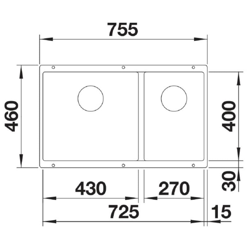 Νεροχύτης κουζίνας γρανιτένιος Blanco Subline 430/270-U 527167 Soft White 75,5×46 (υποκαθήμενος) - 2