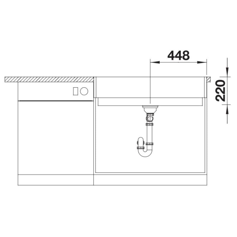 Νεροχύτης κουζίνας γρανιτένιος Blanco Vintera XL 9-UF 526102 Rock Grey 89,6×51 (υποκαθήμενος / flush) - 3
