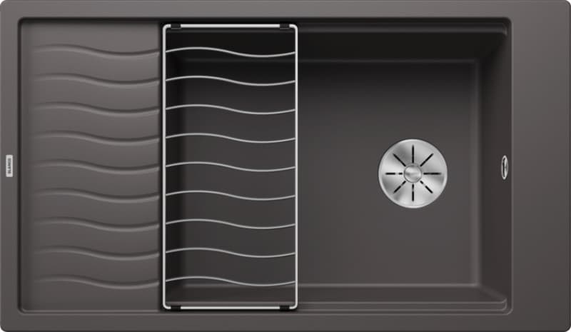 Νεροχύτης κουζίνας γρανιτένιος Blanco Elon XL 8 S 524871 Rock Grey 86×50 (με πλέγμα αποστράγγισης) (ένθετος)
