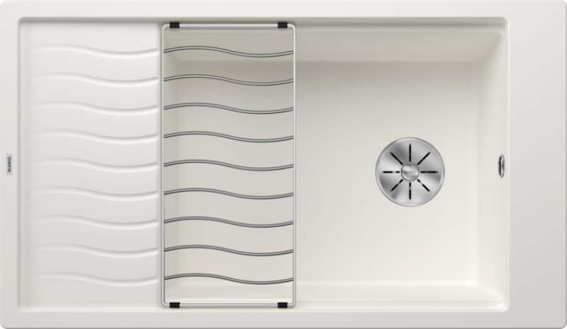 Νεροχύτης κουζίνας γρανιτένιος Blanco Elon XL 8 S 524874 White 86×50 (με πλέγμα αποστράγγισης) (ένθετος)