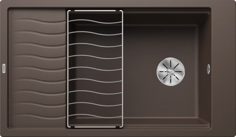 Νεροχύτης κουζίνας γρανιτένιος Blanco Elon XL 8 S 524879 Coffee 86×50 (με πλέγμα αποστράγγισης) (ένθετος)
