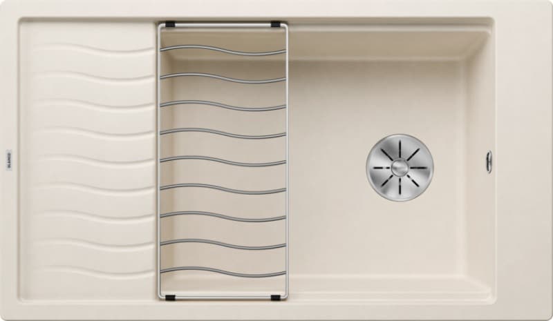 Νεροχύτης κουζίνας γρανιτένιος Blanco Elon XL 8 S 527072 Soft White 86×50 (με πλέγμα αποστράγγισης) (ένθετος)