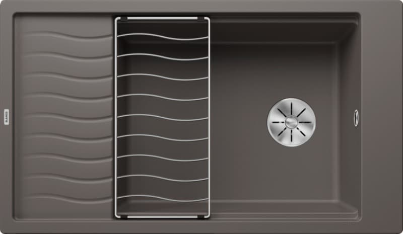 Νεροχύτης κουζίνας γρανιτένιος Blanco Elon XL 8 S 527255 Volcano Grey 86×50 (με πλέγμα αποστράγγισης) (ένθετος)