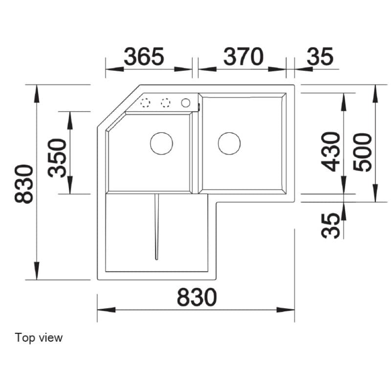 Νεροχύτης κουζίνας γρανιτένιος Blanco Metra 9 E 515573 Coffee 83×83 (ένθετος) - 3