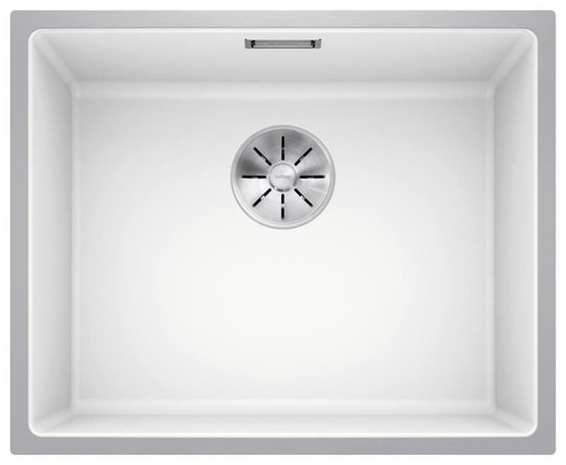 Νεροχύτης κουζίνας γρανιτένιος Blanco Subline 500-IF SteelFrame 524110 White 54,3×44,3 (Flush επίπεδο χείλος IF)