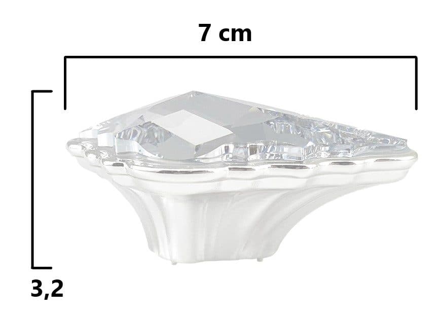 Πόμολο Επίπλων Bosetti Marella 24274 Χρώμιο με κρύσταλλο Swarovski 7x4,6x3,2cm - 4