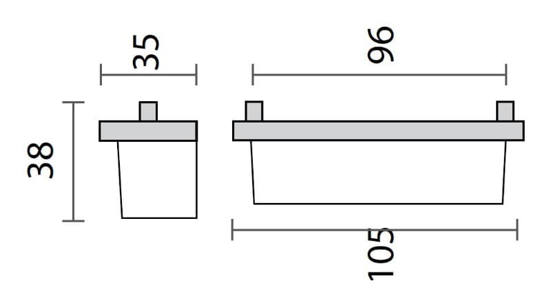 Χούφτα Επίπλων Εξωτερική Convex 747 096mm 096mm Plexiglass / Χρώμιο - 2