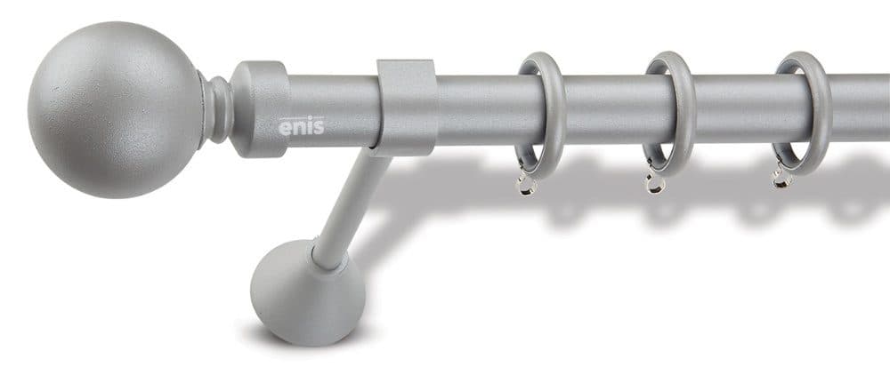 Μεταλλικό Κουρτινόξυλο Enis Μπάλα Φ25mm Γκρι Ν26/5070