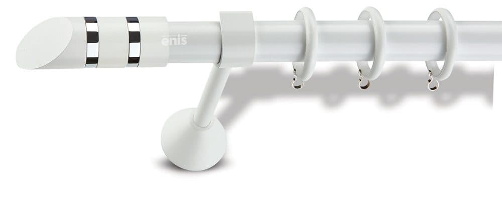 Μεταλλικό Κουρτινόξυλο Enis Chic 3022 Φ25mm Λευκό Ματ Νίκελ