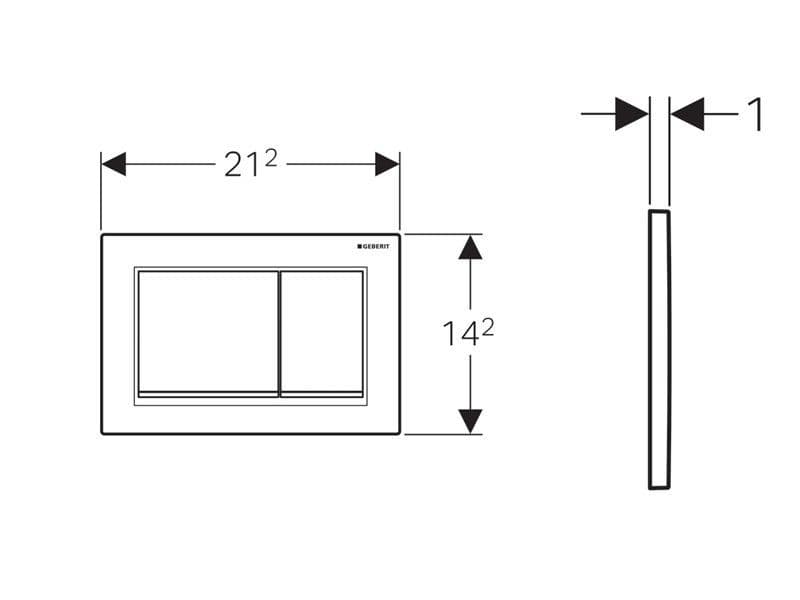 Πλακέτα χειρισμού Dual flush Geberit
  Omega 20 Square 115.080.JQ.1 Matt chrome/bright Chrome Ματ / Γυαλιστερό
  21,2x14,2cm - 3