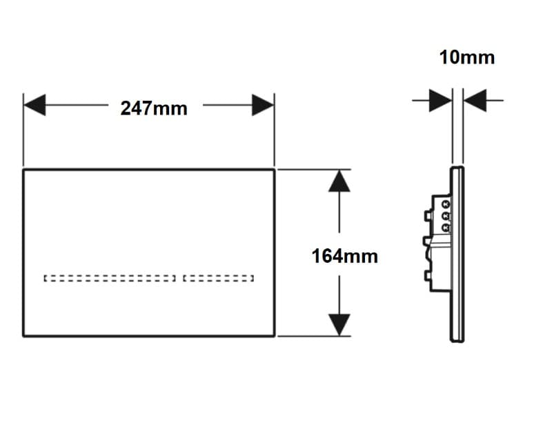 Πλακέτα χειρισμού Dual flush, touchless,
  electronic, Illuminated Geberit Sigma 80 Φωτοκυτταρου 116.090.SG.6 Black
  Glass Γυαλιστερό (γυαλί) 24,7x16,4cm - 2