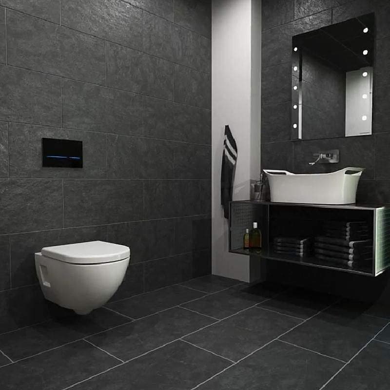 Πλακέτα χειρισμού Dual flush, touchless,
  electronic, Illuminated Geberit Sigma 80 Φωτοκυτταρου 116.090.SG.6 Black
  Glass Γυαλιστερό (γυαλί) 24,7x16,4cm - 4
