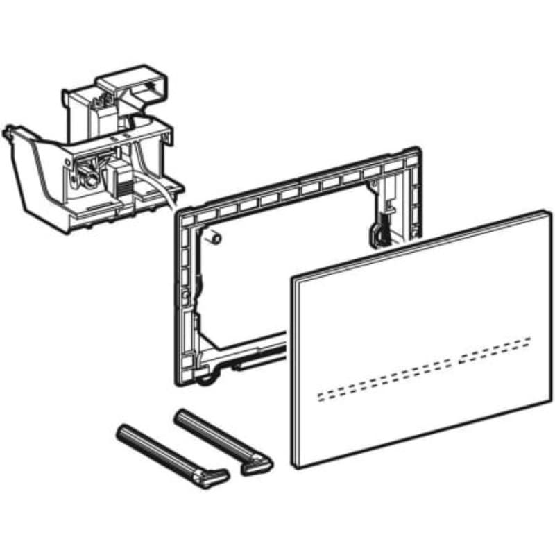 Πλακέτα χειρισμού Dual flush, touchless,
  electronic, Illuminated Geberit Sigma 80 Φωτοκυτταρου 116.090.SM.6 Reflective
  Glass Γυαλιστερό (γυαλί) 24,7x16,4cm - 3