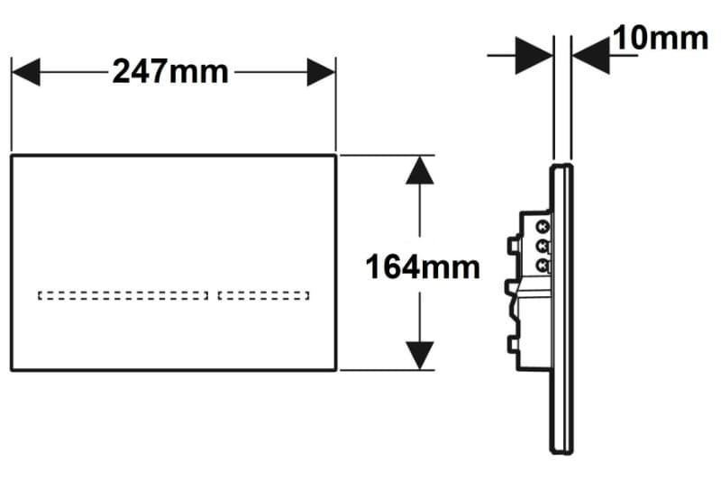 Πλακέτα χειρισμού Dual flush, touchless,
  electronic, Illuminated Geberit Sigma 80 Φωτοκυτταρου 116.092.SG.6 Γυαλιστερό
  (γυαλί) 24,7x16,4cm - 3