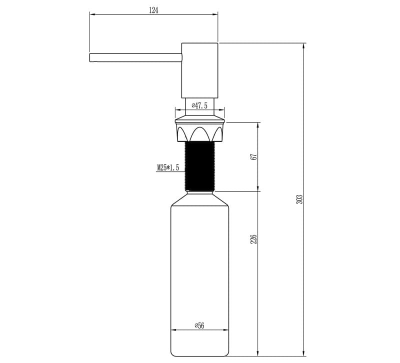 Ντισπένσερ Επικαθήμενο Helika DR-002 350ml Inox Σατινε - 2