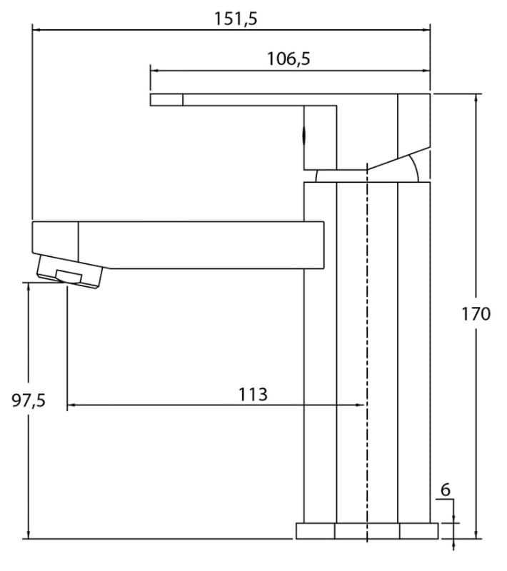Μπαταρία νιπτήρος Helika Norma 1080-001 Χρώμιο - 2