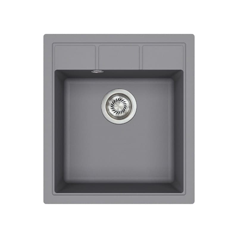Νεροχύτης κουζίνας γρανιτένιος Helika Nova SQN100-202W Alumetallic 46×51,5cm (ένθετος)