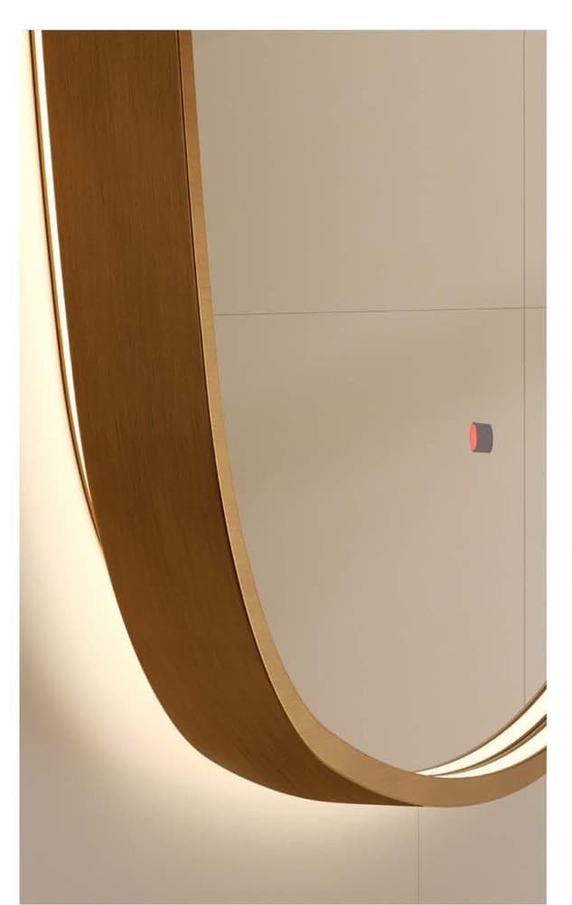 Καθρέπτης μπάνιου με Led Imex Catania CATA042/100OC Ματ Χρυσό PVD 100x100cm - 2