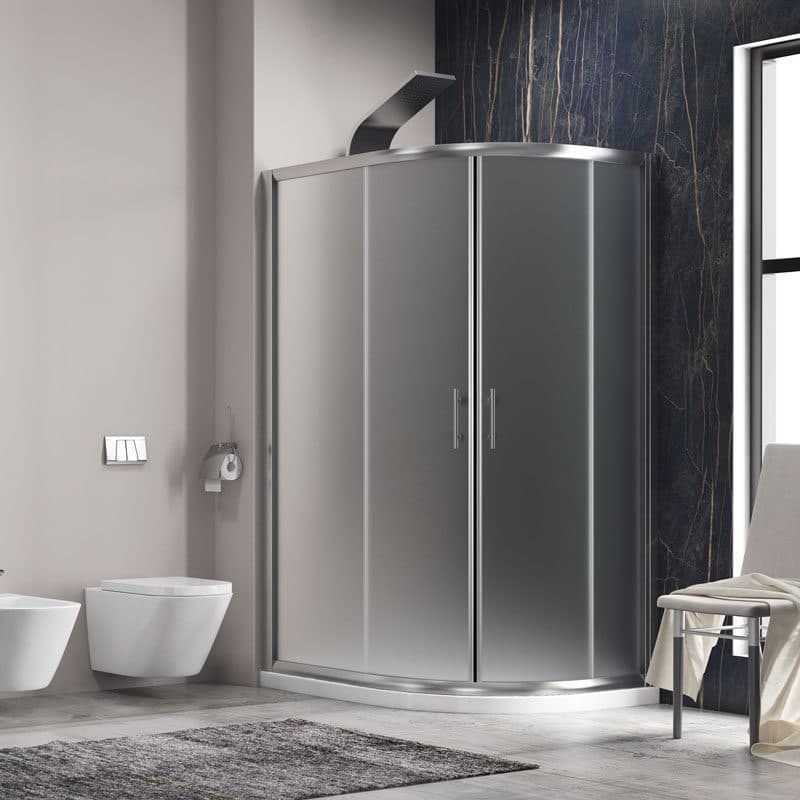 Καμπίνα Ντουζιέρας Ημικυκλική Karag Flora 650 Χρώμιο Icy Glass Ύψος 190cm