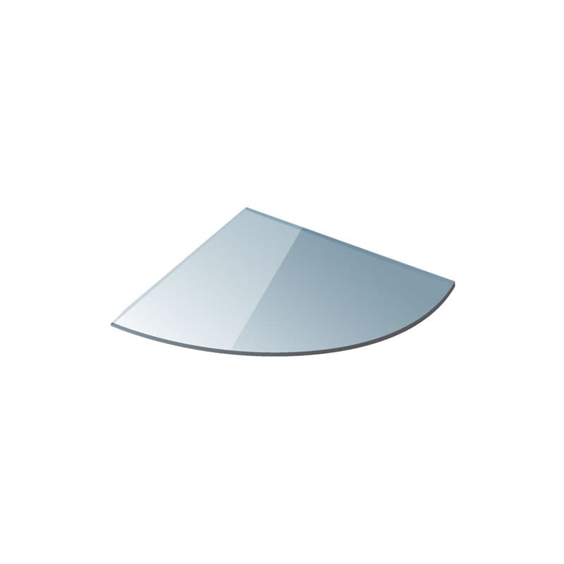 Γυάλινο γωνιακό ράφι Karag Mensole 0625 Διάφανο 25×25×0,6cm (χωρίς στηρίγματα)