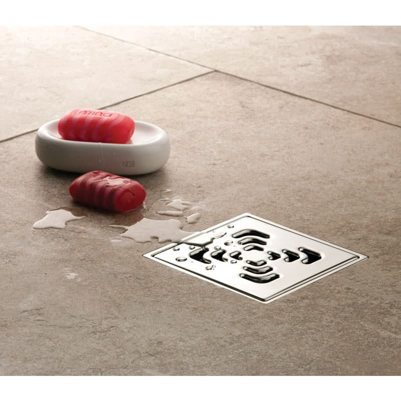Σιφόνι δαπέδου από Inox Pestan Confluo Square 1 Χρώμιο 13000199 15x15cm Υ9,5cm