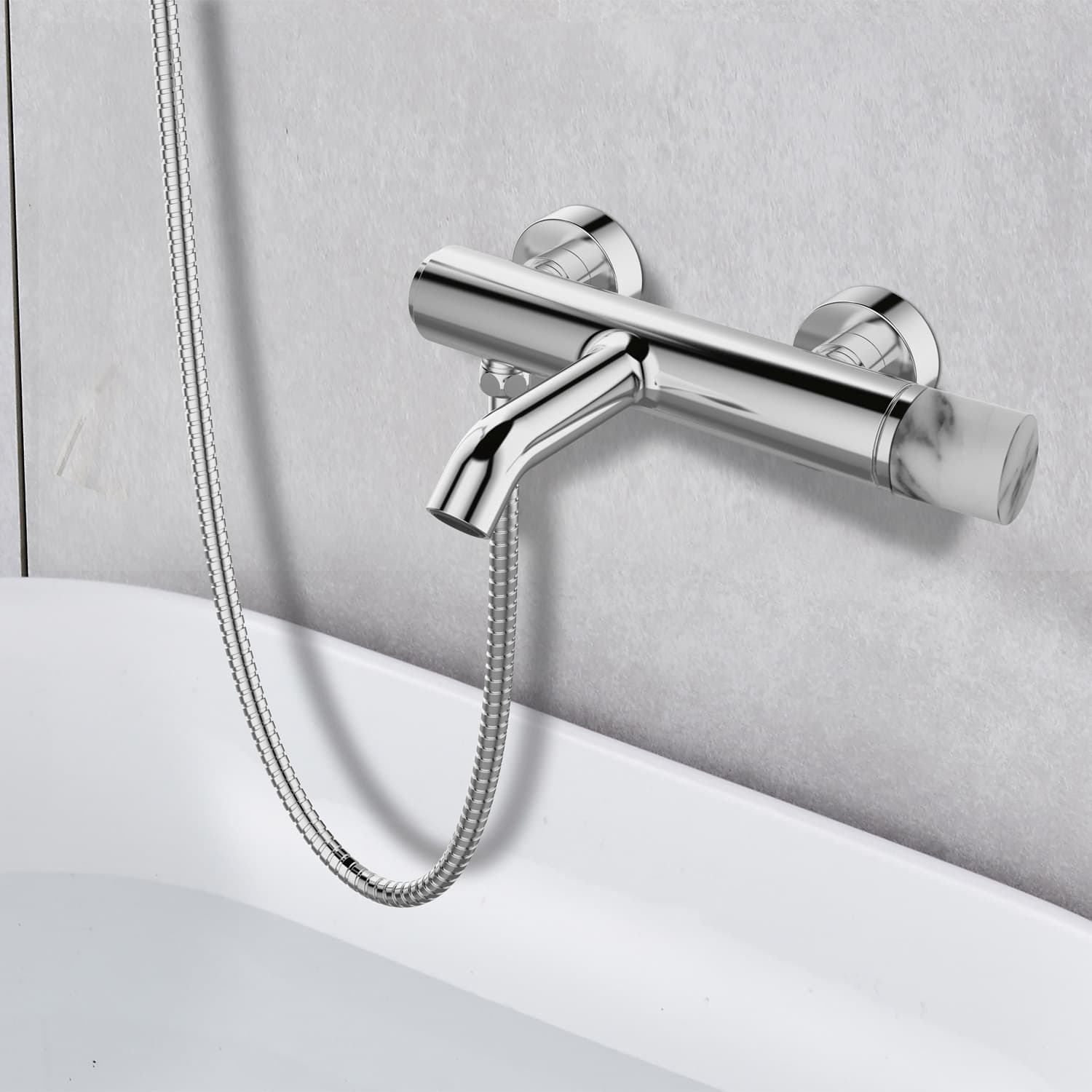 Μπαταρία Λουτρού Karag Joan 24603-425A-MB Marmo Bianco (χωρίς τηλέφωνο και σπιράλ)