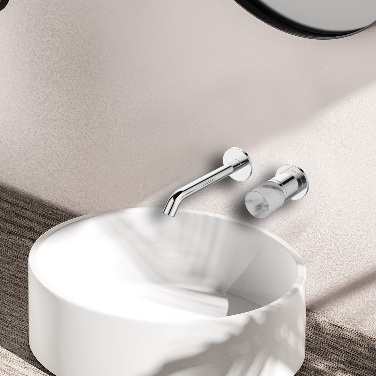 Μπαταρία Νιπτήρος Εντοιχισμού Karag Joan 24686-425A-MB Marmo Bianco
