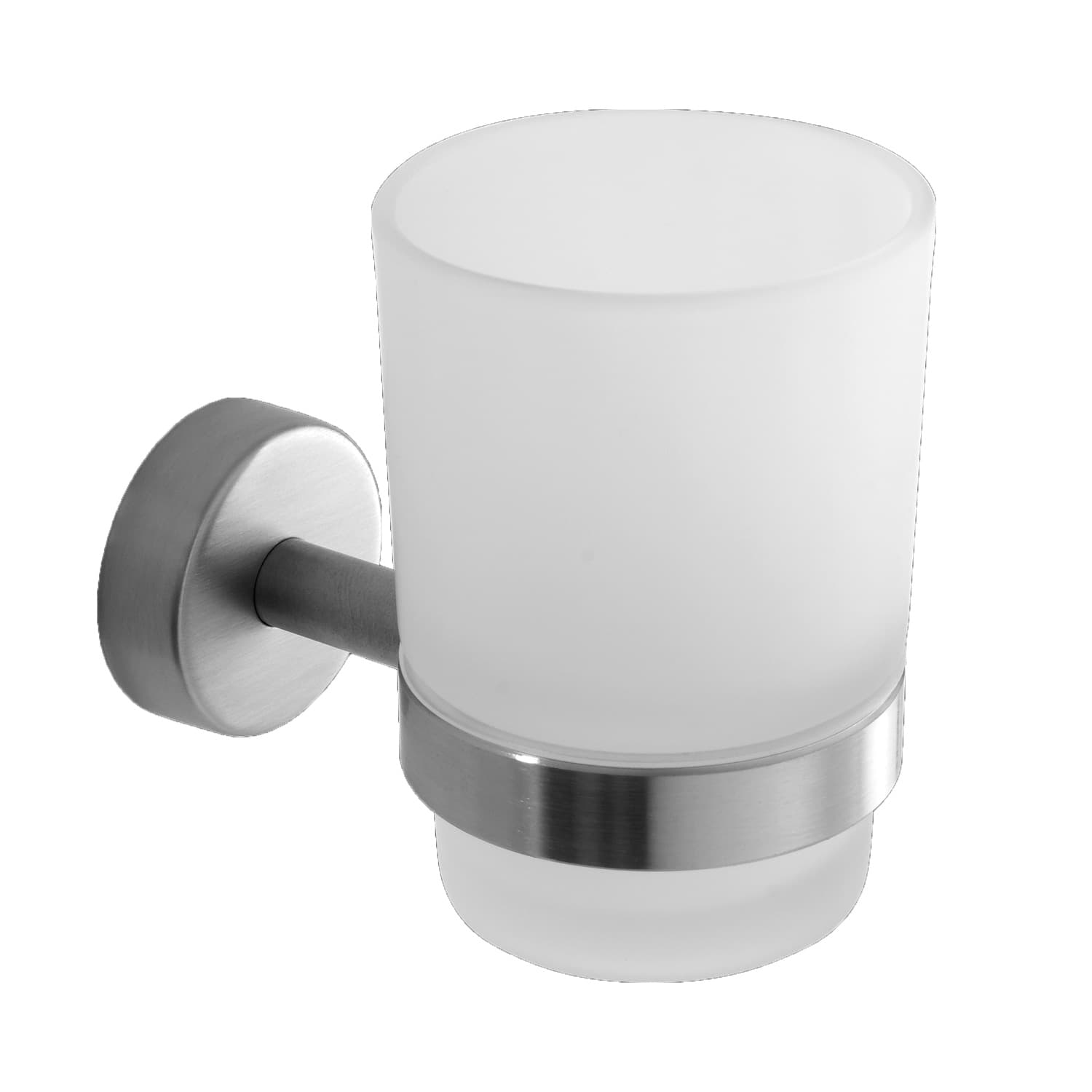 Ποτηροθήκη Επιτοίχια γυάλινη Karag Moderno 250199 Inox Σατινέ 7×10×9,5cm