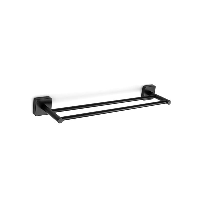 Πετσετοκρεμάστρα διπλή Karag Quattro 425255 Ματ Μαύρο 50×11,5cm