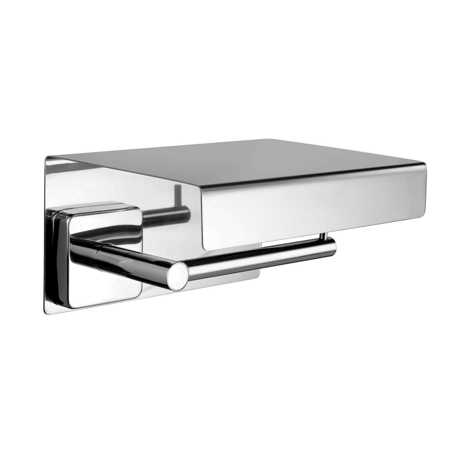 Χαρτοθήκη με ραφάκι Karag Quattro 4493 Χρώμιο 16,5×13×9cm