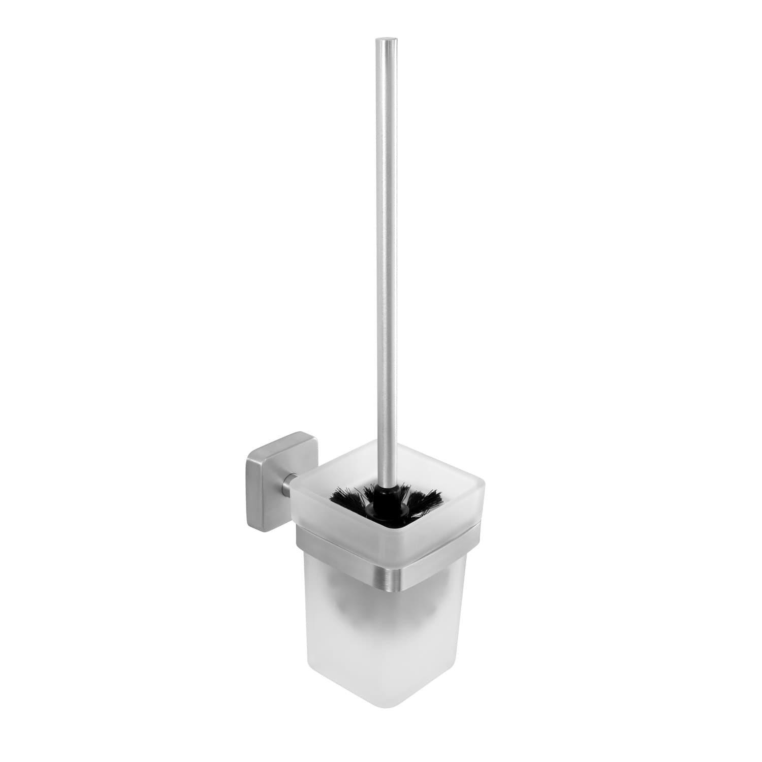 Πιγκάλ επιτοίχιο γυάλινο Karag Quattro 470199 Inox Σατινέ 11×17×37cm