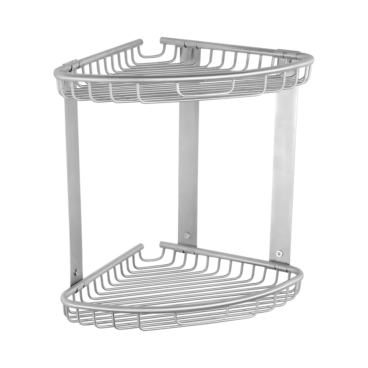 Γωνιακό καλάθι σχαρωτό διπλό Karag Reti 96377799 Inox Σατινέ 21×21×27cm