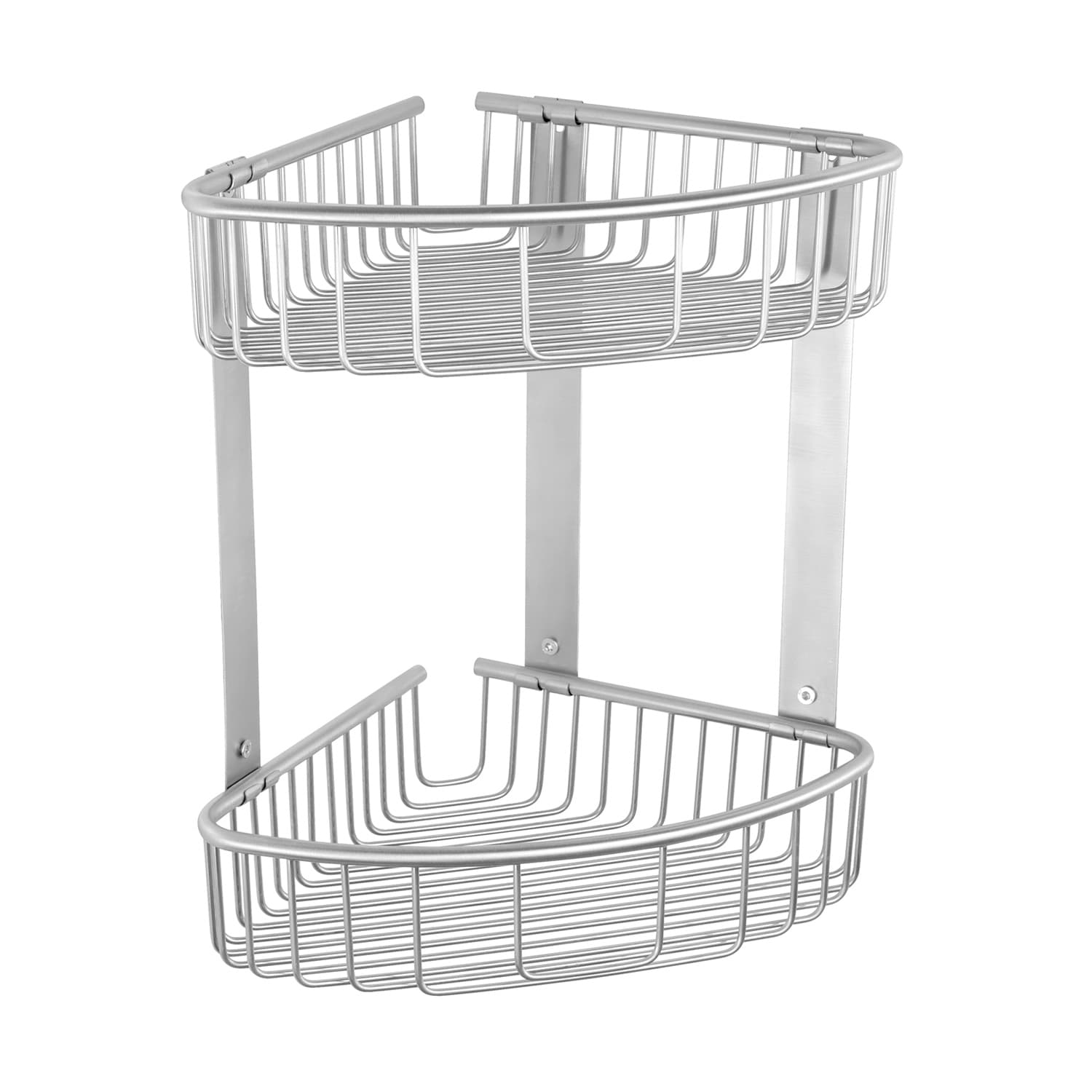 Γωνιακό καλάθι σχαρωτό διπλό Karag Reti 96388899 Inox Σατινέ 21×21×33cm