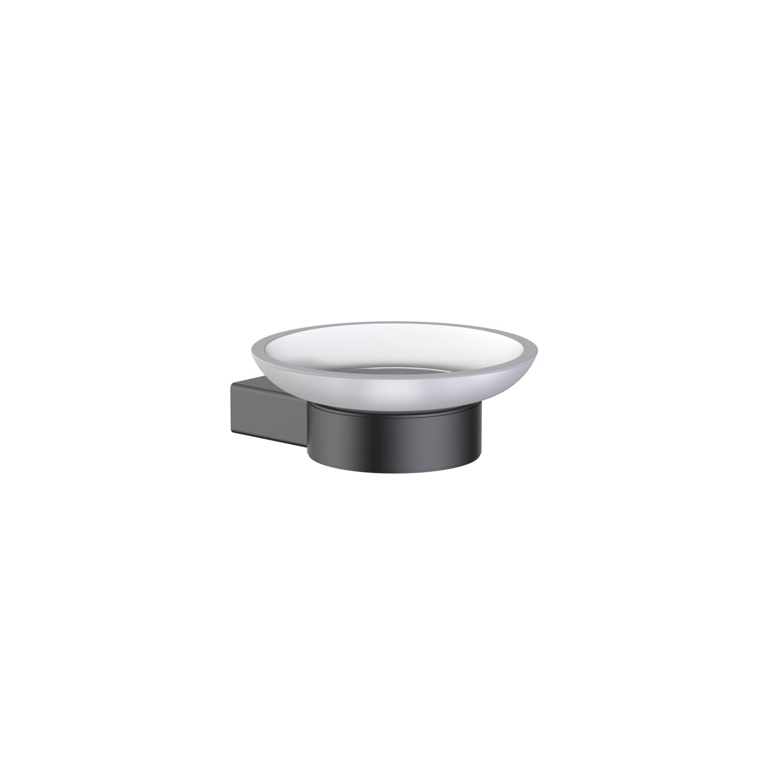 Σαπουνοθήκη γυάλινη Επιτοίχια Karag Artemis A0350845 Gun Metal Grey 10,1×6,7×4cm