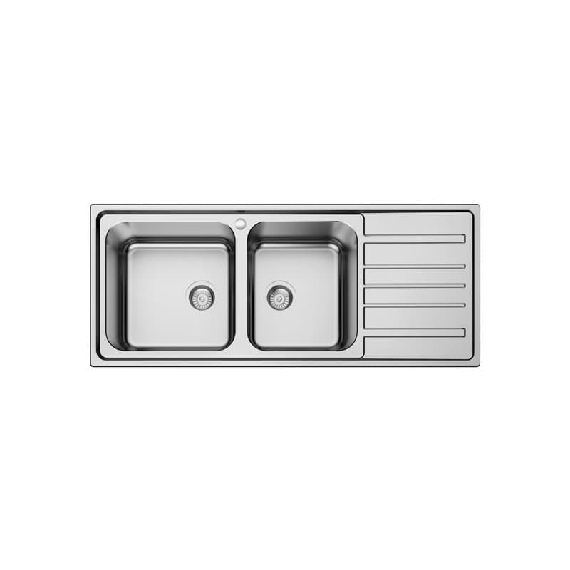 Νεροχύτης κουζίνας ανοξείδωτος διπλός Karag BL 822 Inox Σατινέ 120×50 (ένθετος)