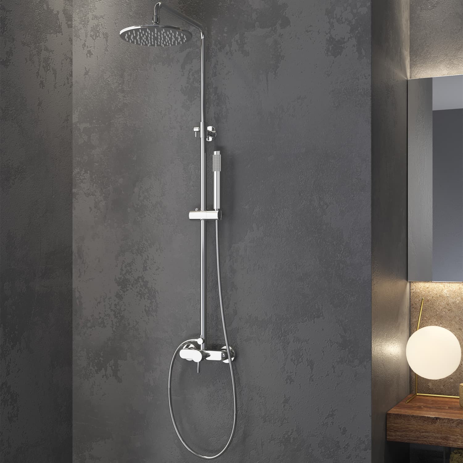 Κολώνα Ντους με Μπαταρία Karag Artemis CF031M-C Χρώμιο (86-114cm)