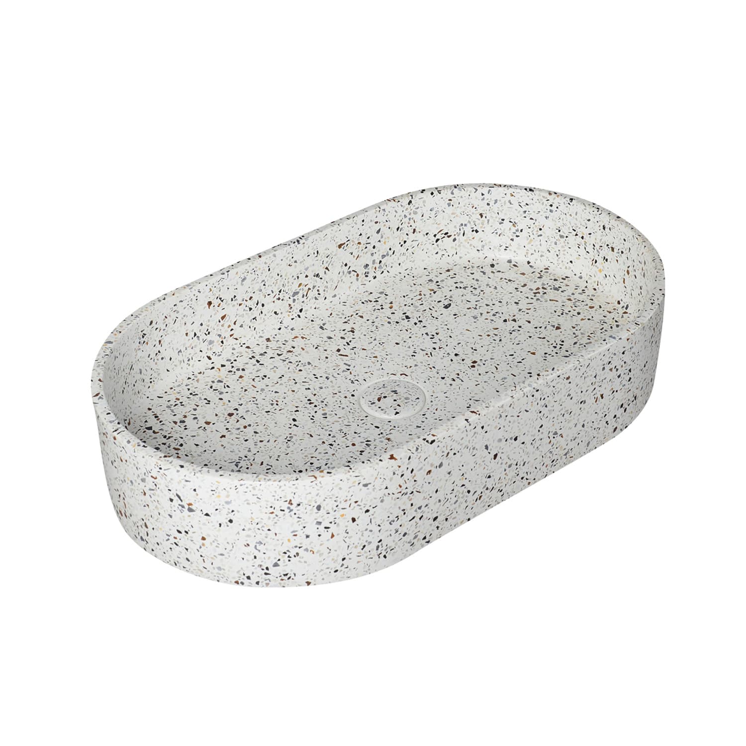Νιπτήρας επιτραπέζιος με βαλβίδα Karag Linus CS-0010 Stracciatella 60×35×12cm
