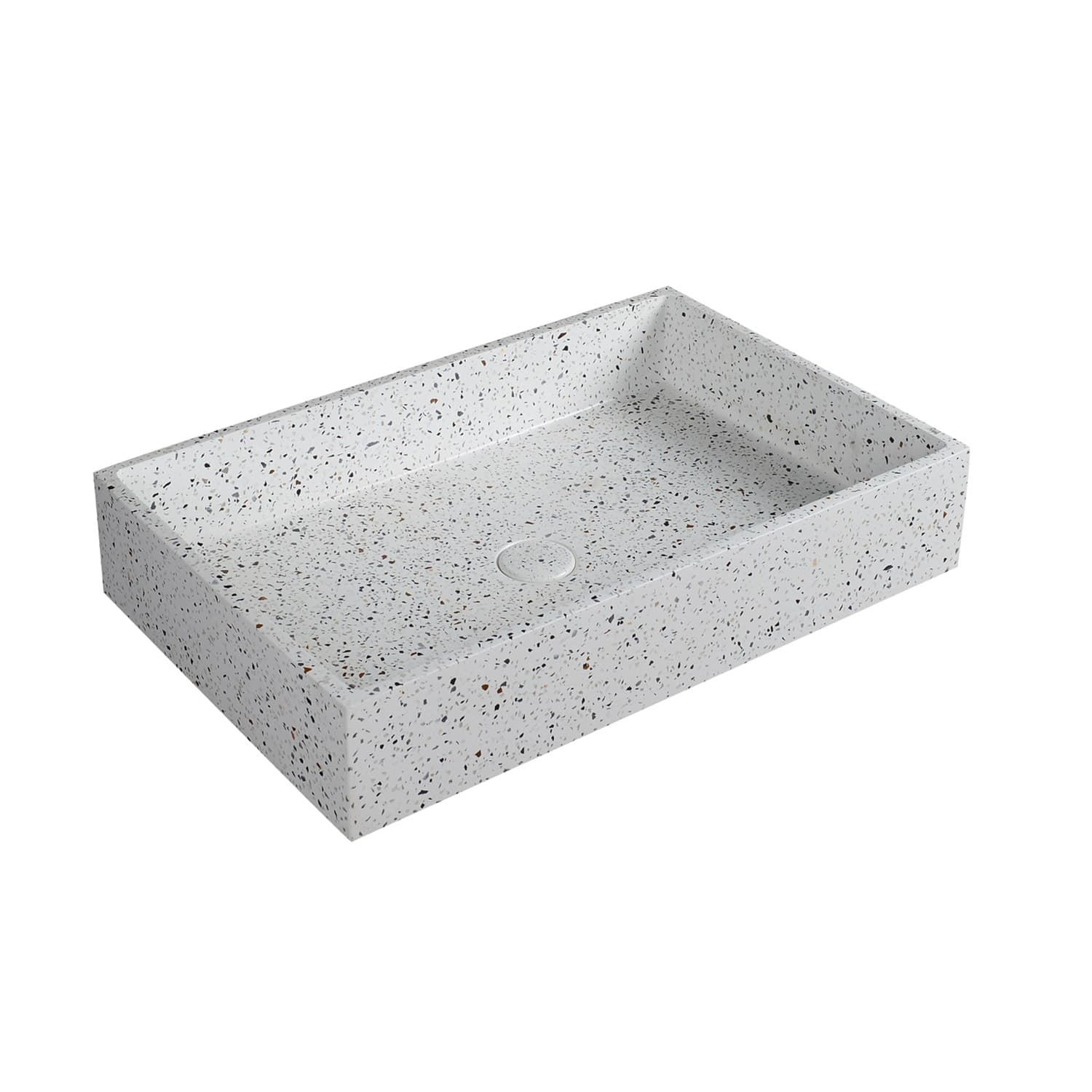 Νιπτήρας επιτραπέζιος με βαλβίδα Karag Dion CS-0069 Stracciatella 60×39×12cm