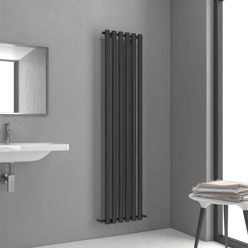 Θερμαινόμενη πετσετοκρεμάστρα Karag Divina 12,2×42×180cm Divina-BM Ματ Μαύρο (νερού) 2943Btu (χωρίς διακόπτες)