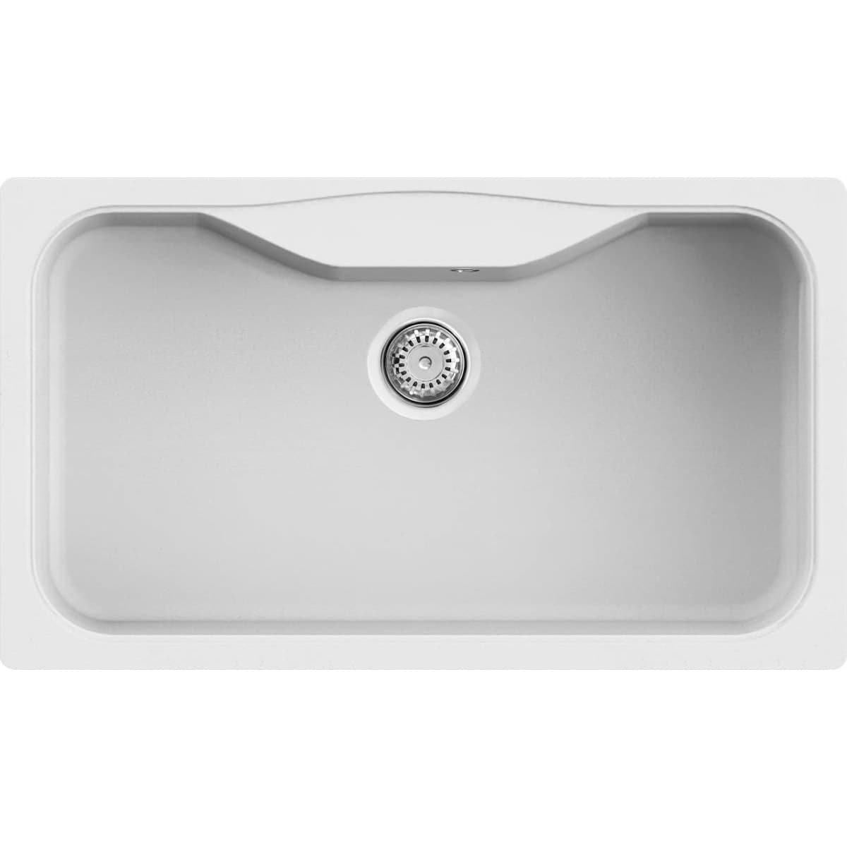Νεροχύτης κουζίνας γρανιτένιος Elleci Fox 360 Bianco Titano 68 86×50 (ένθετος)
