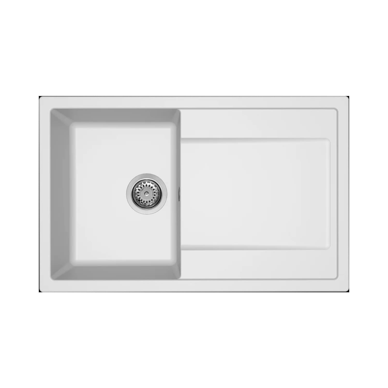 Νεροχύτης κουζίνας γρανιτένιος Elleci Life 300 Bianco Titano 68 79×50 (ένθετος)