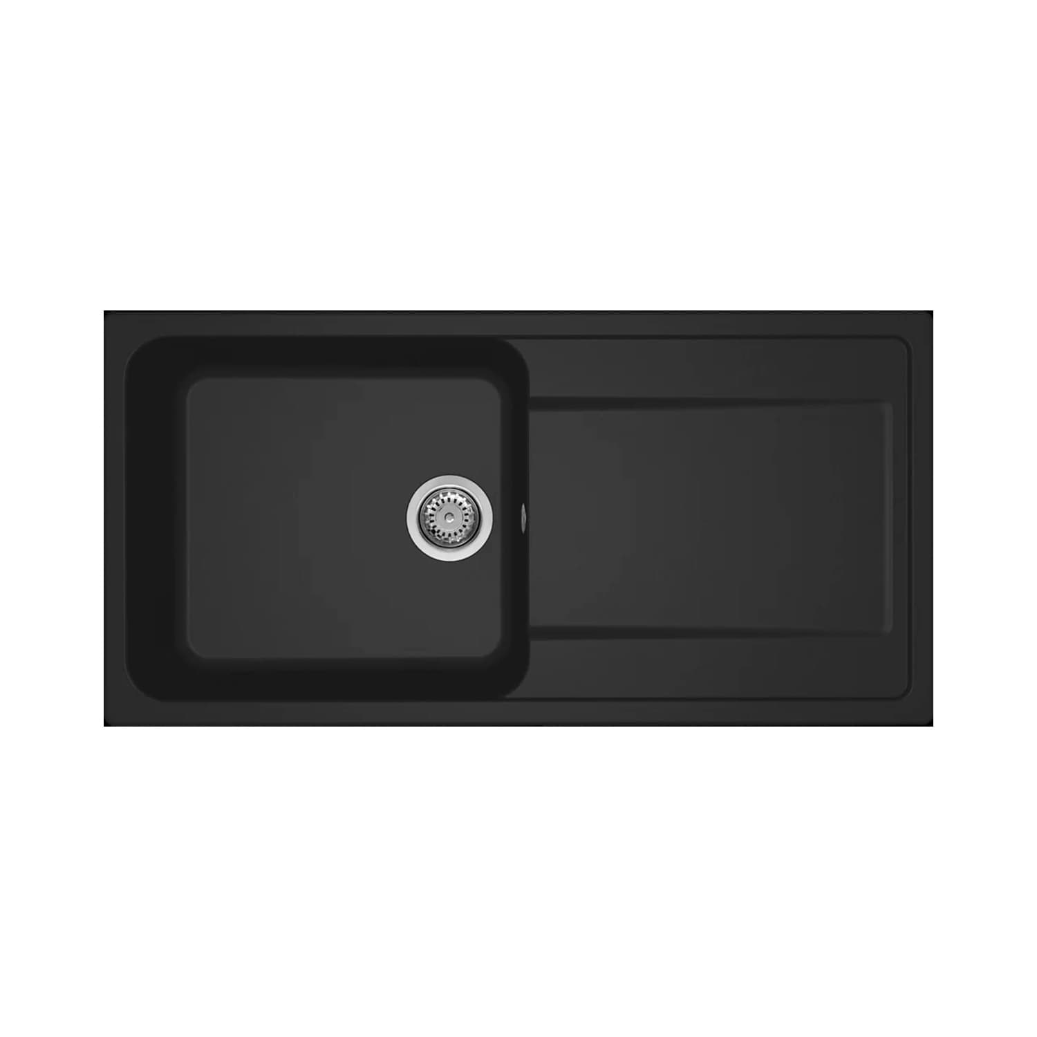 Νεροχύτης κουζίνας γρανιτένιος Elleci Life 480 Nero 40 100×50 (ένθετος)