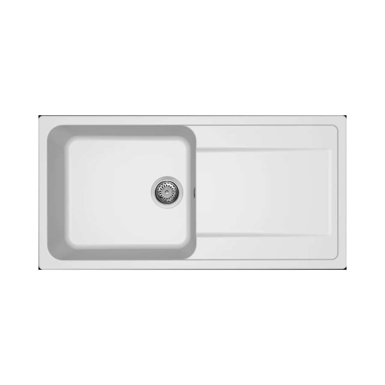 Νεροχύτης κουζίνας γρανιτένιος Elleci Life 480 Bianco Titano 68 100×50 (ένθετος)