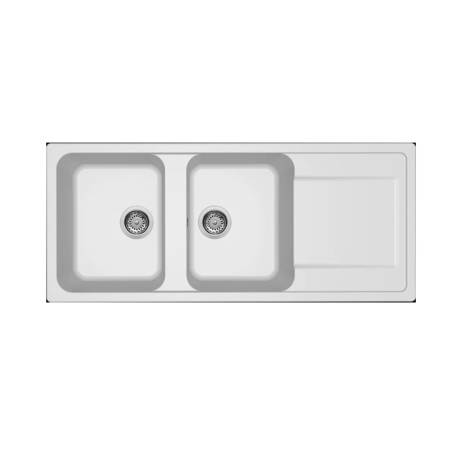 Νεροχύτης κουζίνας γρανιτένιος Elleci Life 500 Bianco Titano 68 116×50 (ένθετος)
