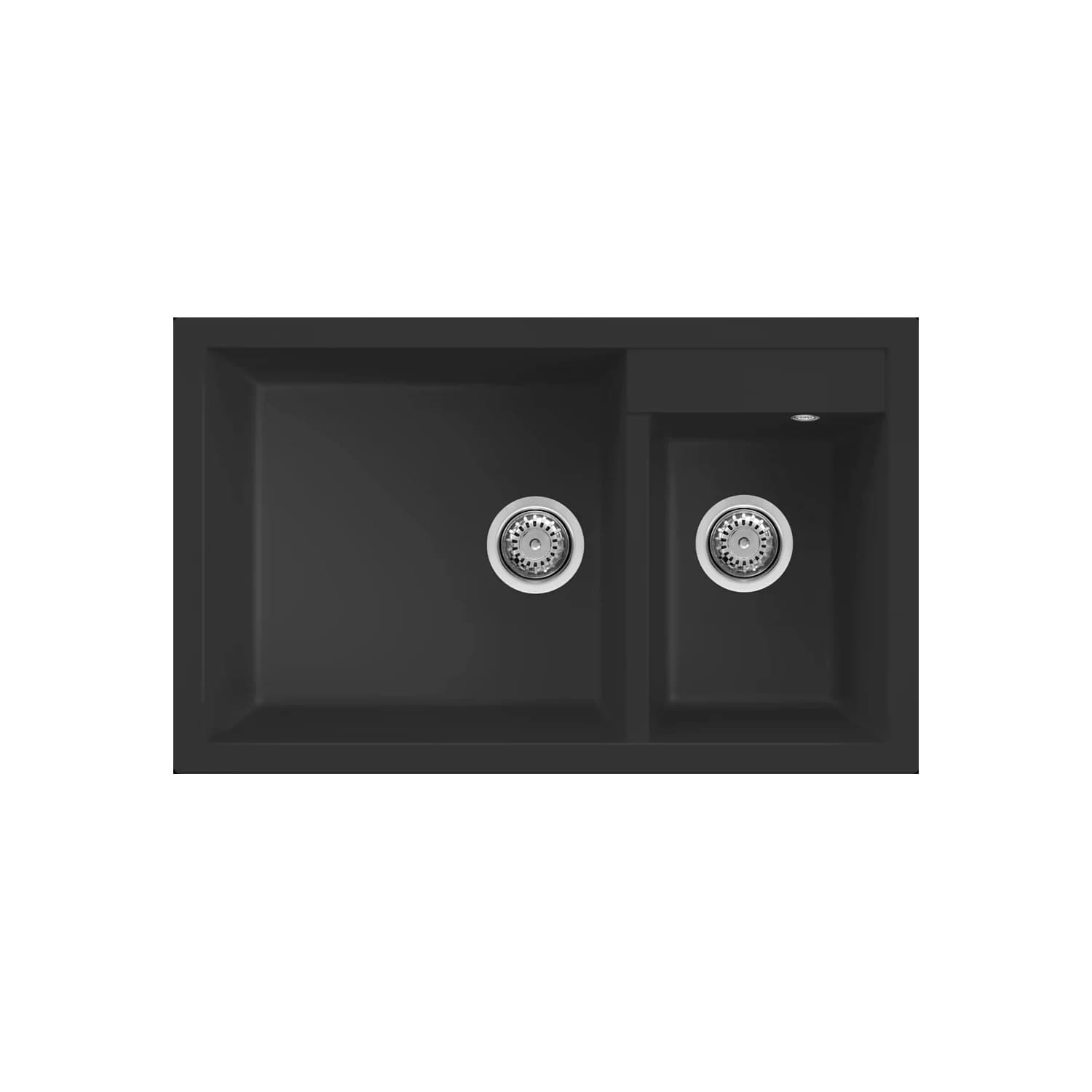 Νεροχύτης κουζίνας γρανιτένιος Elleci Quadra 440 Nero 40 81,5×50 (υποκαθήμενος & ένθετος)