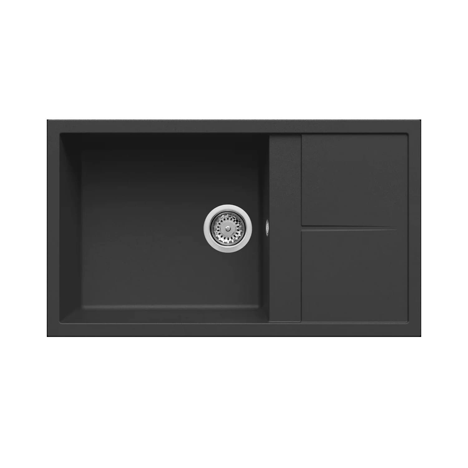 Νεροχύτης κουζίνας γρανιτένιος Elleci Unico 410 Nero 40 86×50 (ένθετος)