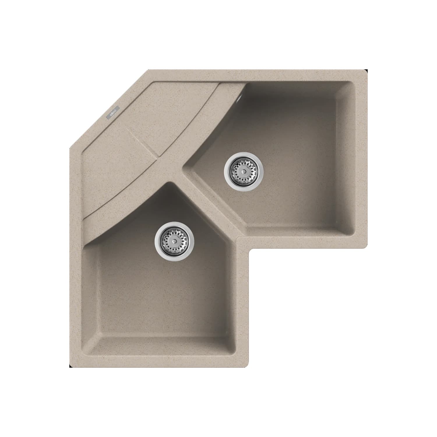 Νεροχύτης κουζίνας γρανιτένιος Elleci Unico Corner Avena 51 83×83 (ένθετος)