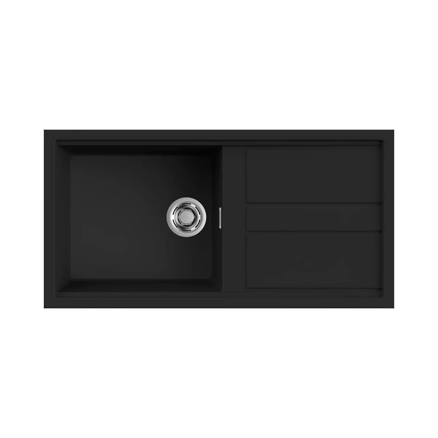 Νεροχύτης κουζίνας γρανιτένιος Elleci Best 480 Black 86 100×51 (ένθετος)